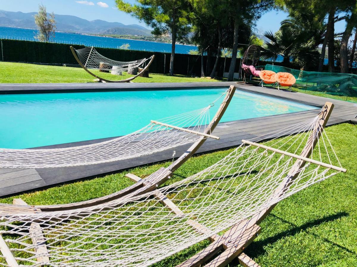 Zoza Luxury Villa Isthmia By The Sea With Private Pool Kalamáki 외부 사진