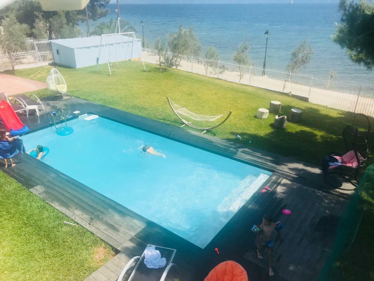 Zoza Luxury Villa Isthmia By The Sea With Private Pool Kalamáki 외부 사진